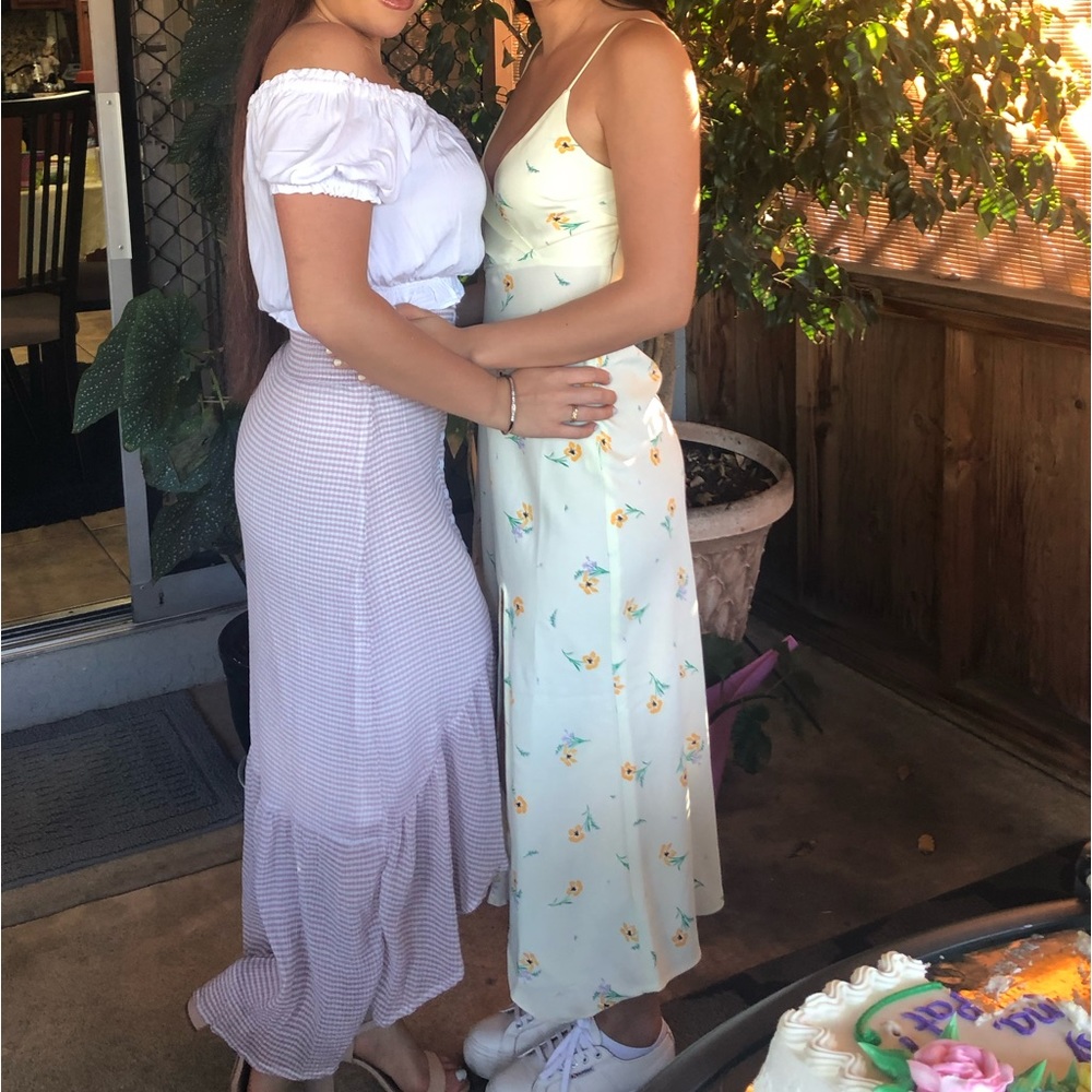 UO Kelly Surplice Midi Slip Dress